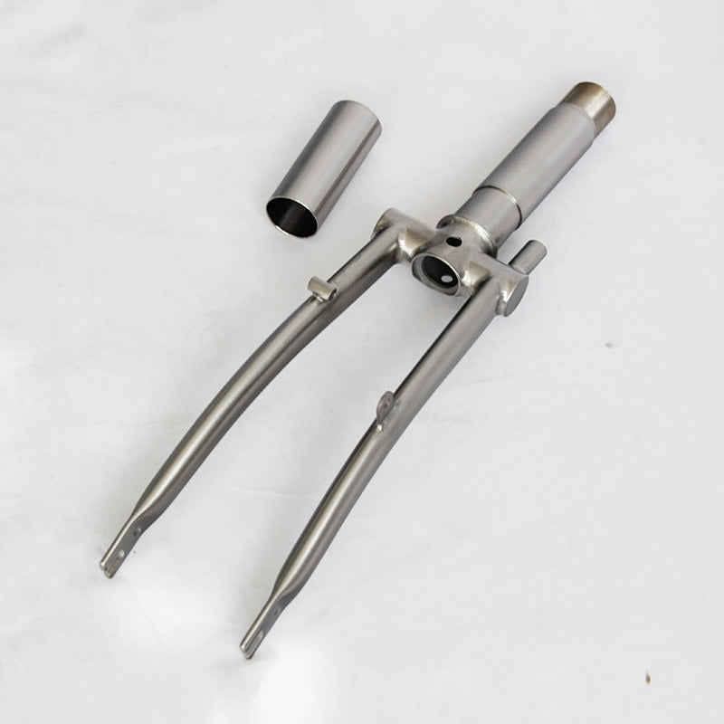 Titanium brompton forks steer tube reinforcement sleeve