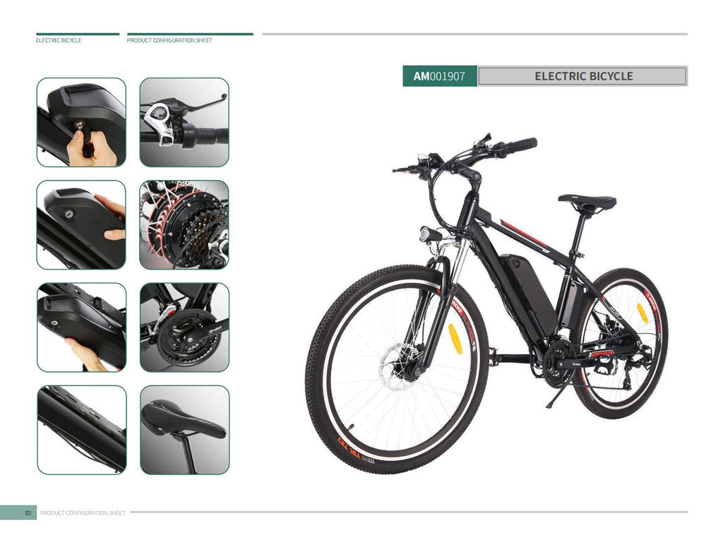 Vélo électrique Pliant MYT-26-YTLGB 26 ANCHEER Vélo adulte 21 Vitesses noir  - CARON SPORT
