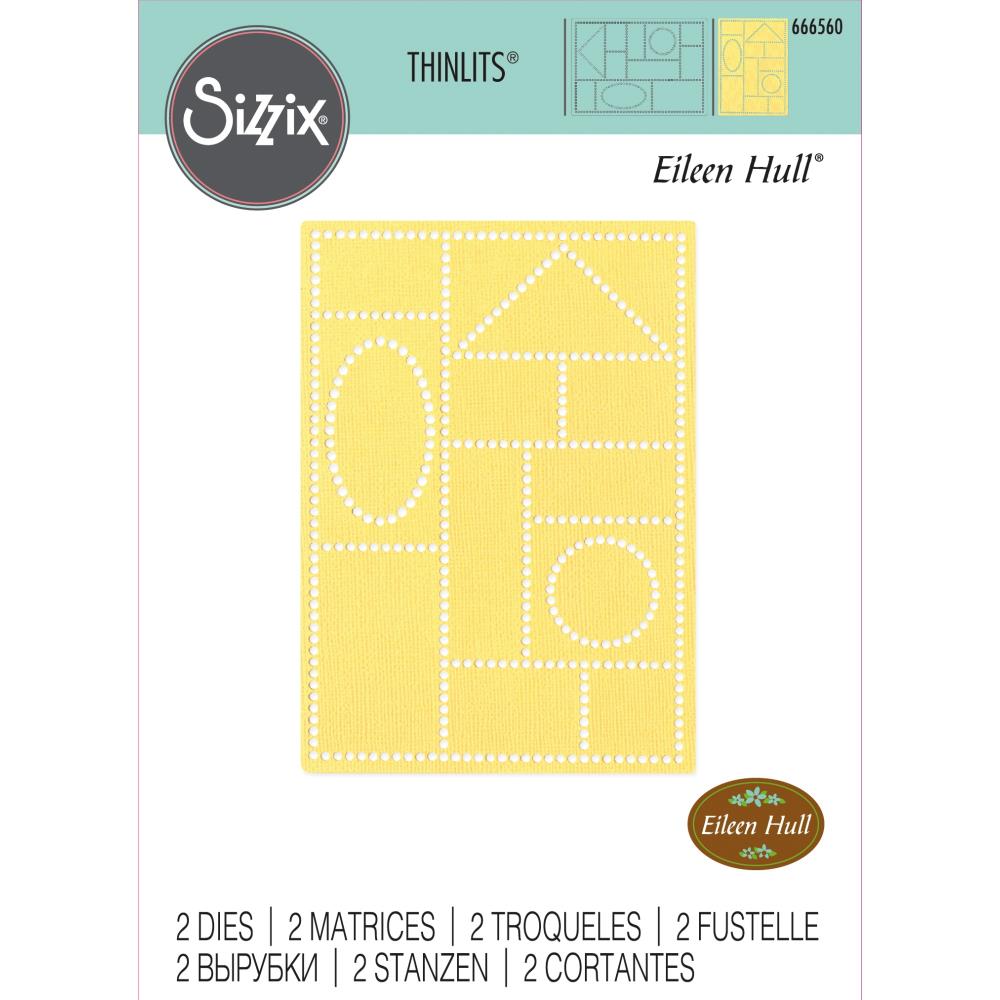 Sizzix Thinlits Die Set: Faux Postage, 2/Pkg, By Eileen Hull (666560)