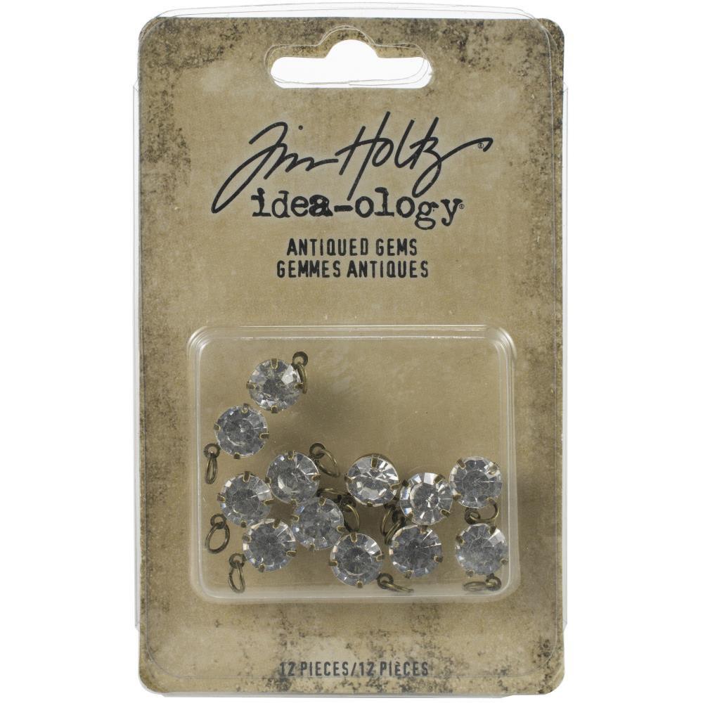 Tim Holtz Idea-ology Metal Adornments: Antiqued Gems, 12/Pkg (TH94033)