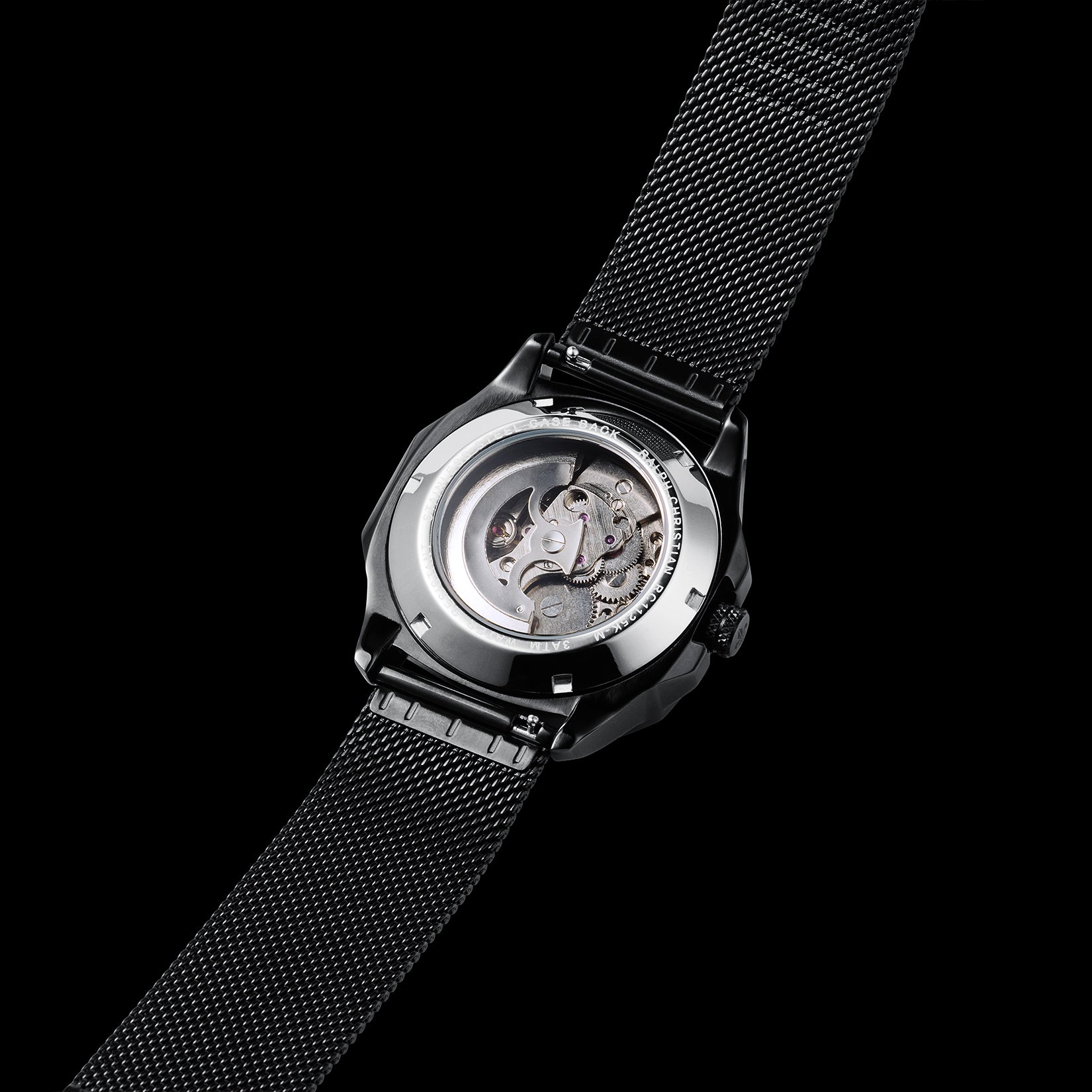 The Avalon Black + Black Mesh Interchangeable Strap