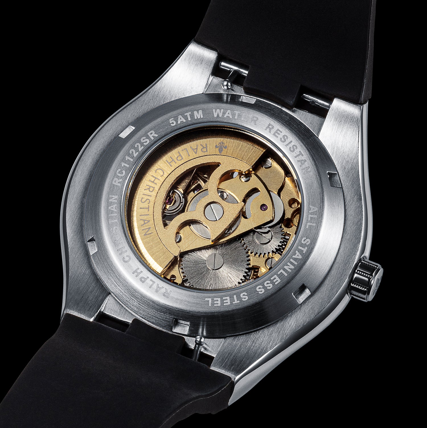 Prague Skeleton Automatic Deluxe - Silver + Blue Leather Strap