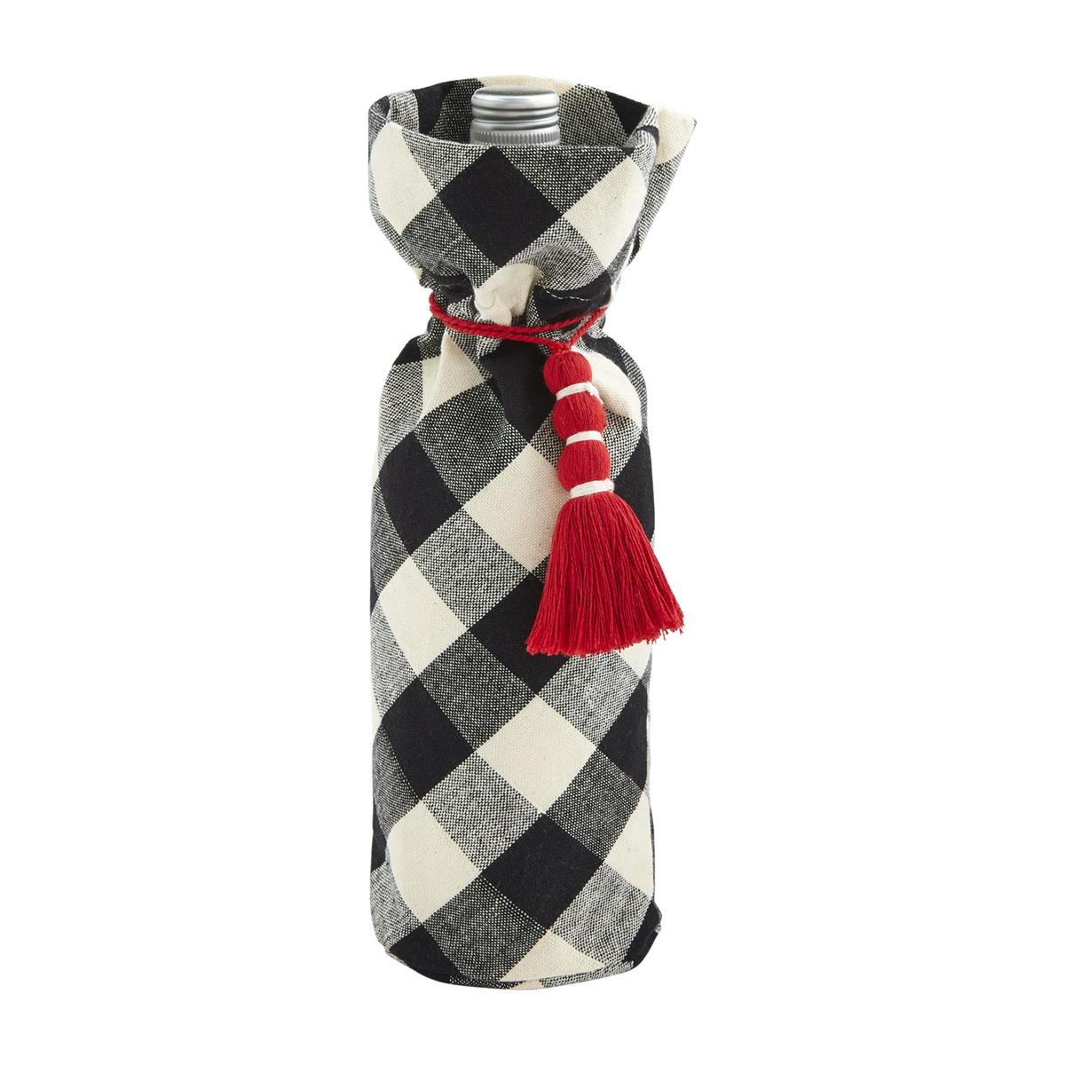 Christmas Wine Bag - Black Check