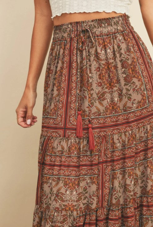 Rosewood Midi Skirt