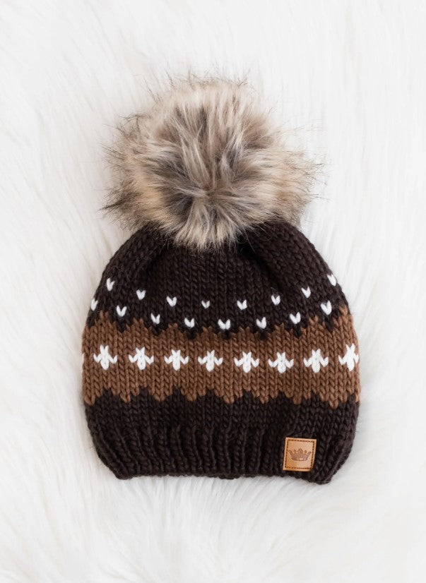 Chocolate Fair Isle Beanie