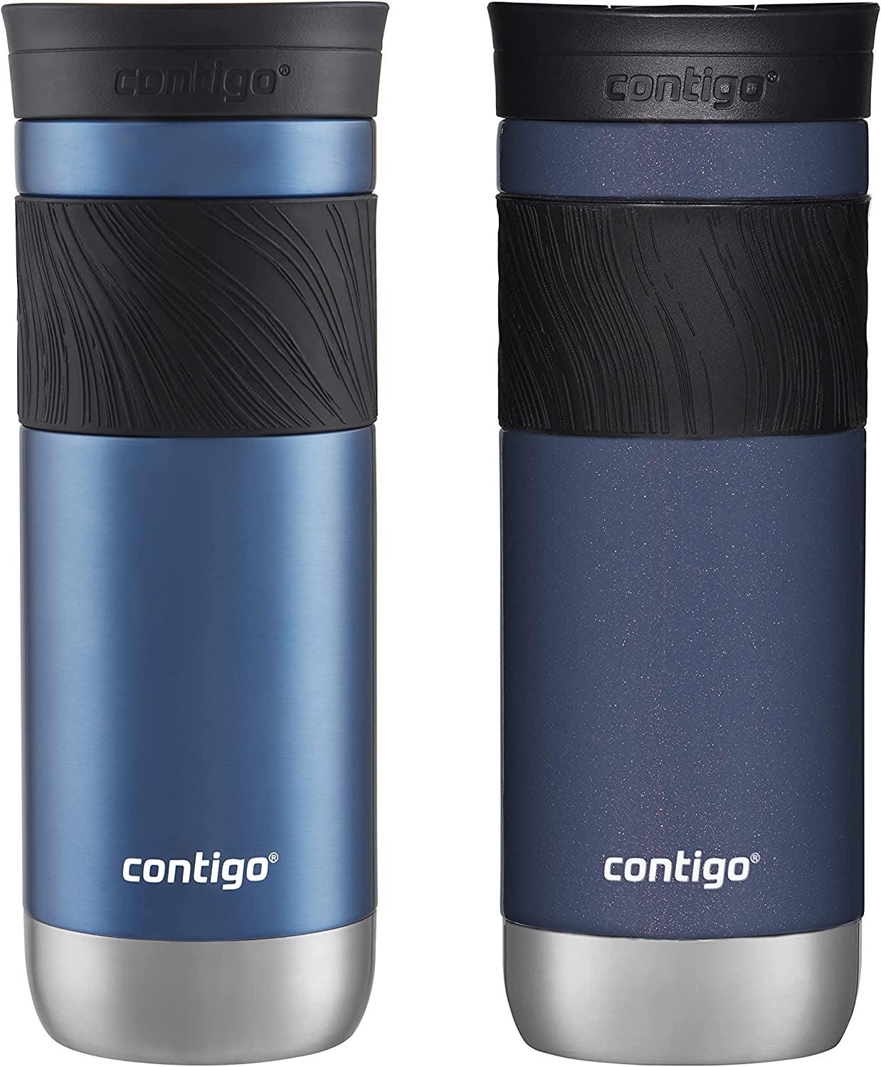 Contigo Byron Vacuum-Insulated Stainless Steel Travel Mug with Leak-Proof Lid, Reusable Coffee Cup or Water Bottle, Bpa-Free, Keeps Drinks Hot or Cold for Hours, 20Oz, Blue Corn