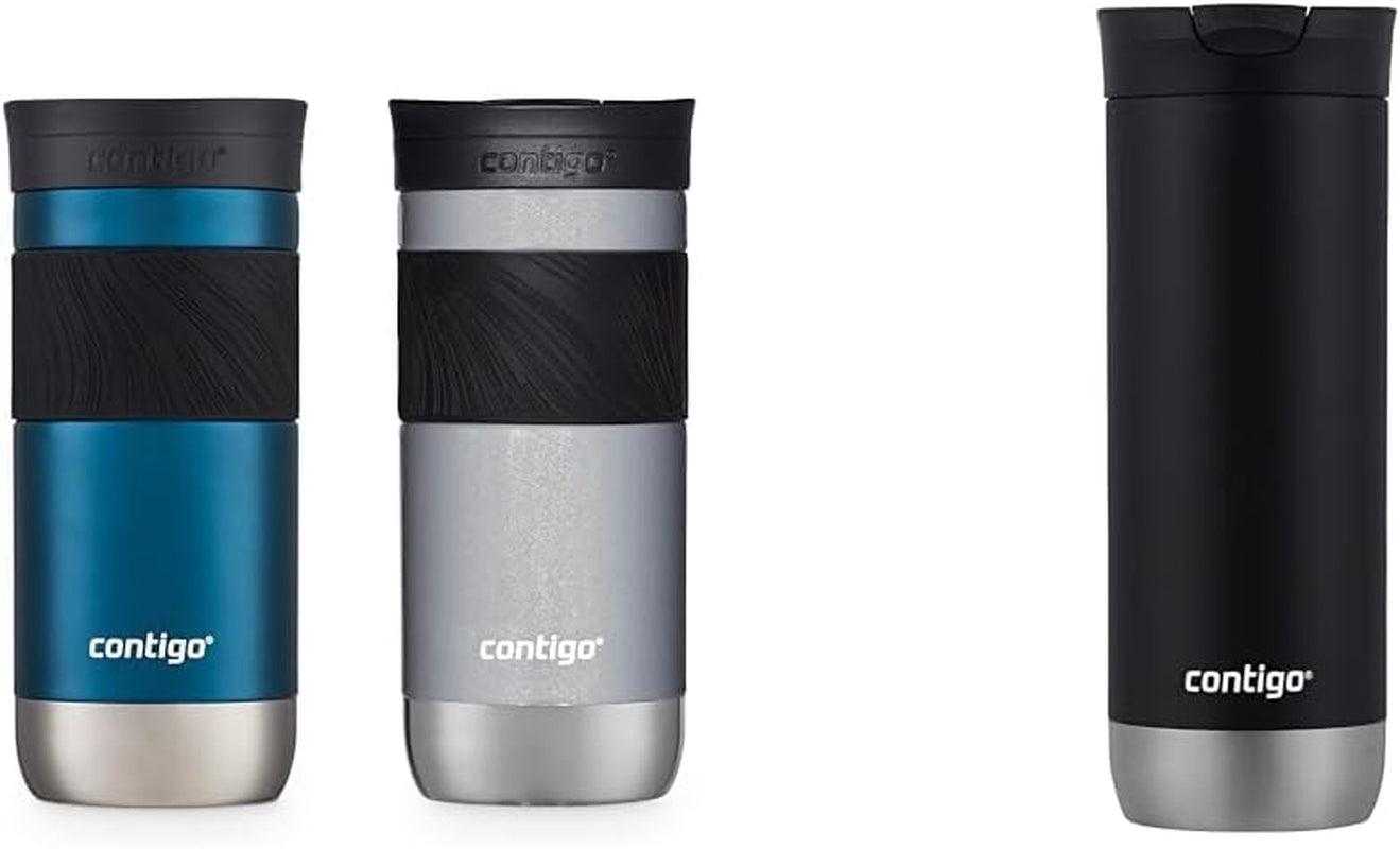 Contigo Byron Vacuum-Insulated Stainless Steel Travel Mug with Leak-Proof Lid, Reusable Coffee Cup or Water Bottle, Bpa-Free, Keeps Drinks Hot or Cold for Hours, 20Oz, Blue Corn