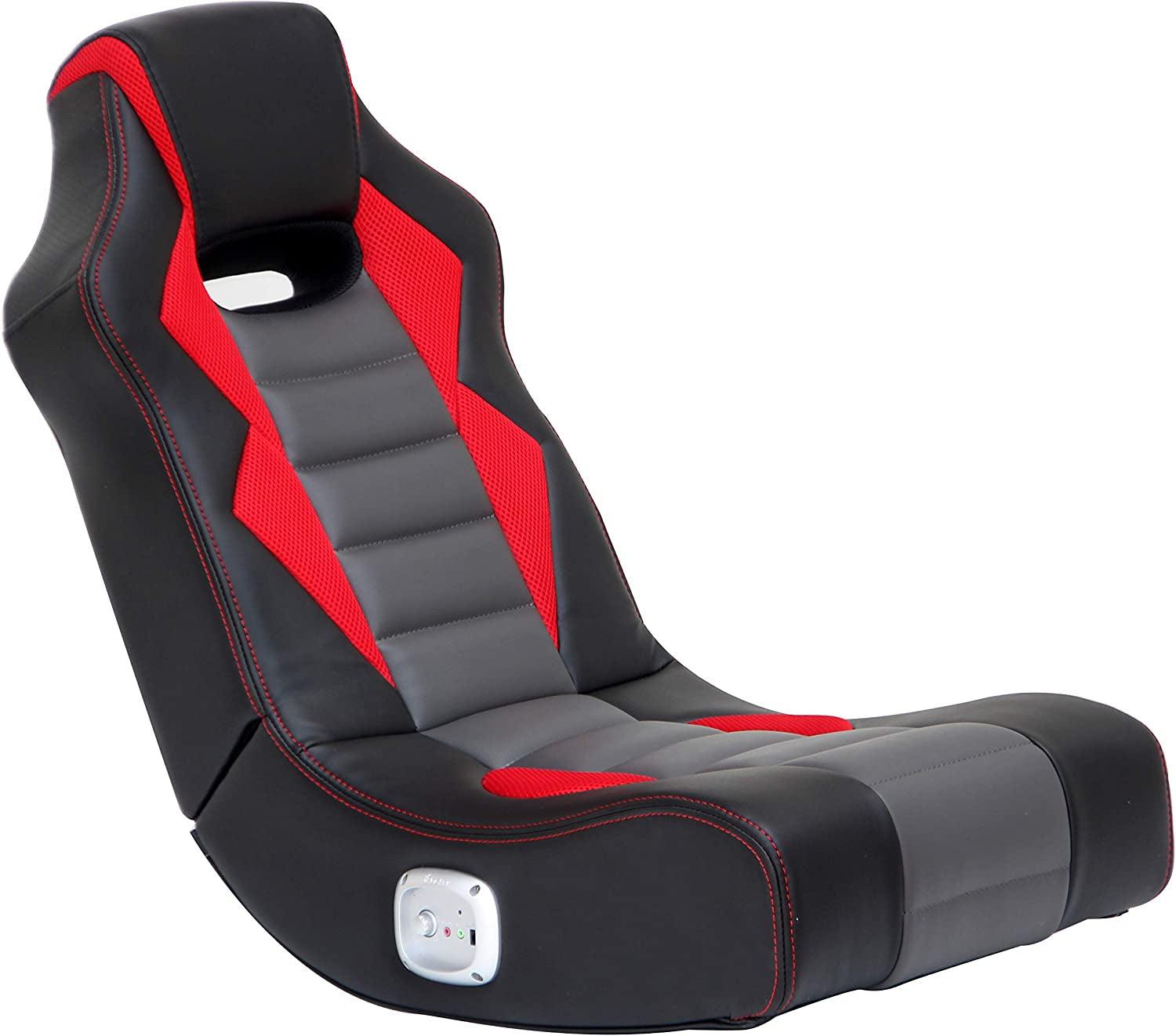 X Rocker Floor Rocking Gaming Chair, Headrest Mounted Bluetooth Speakers for Audio, Compatible with All Major Gaming Consoles