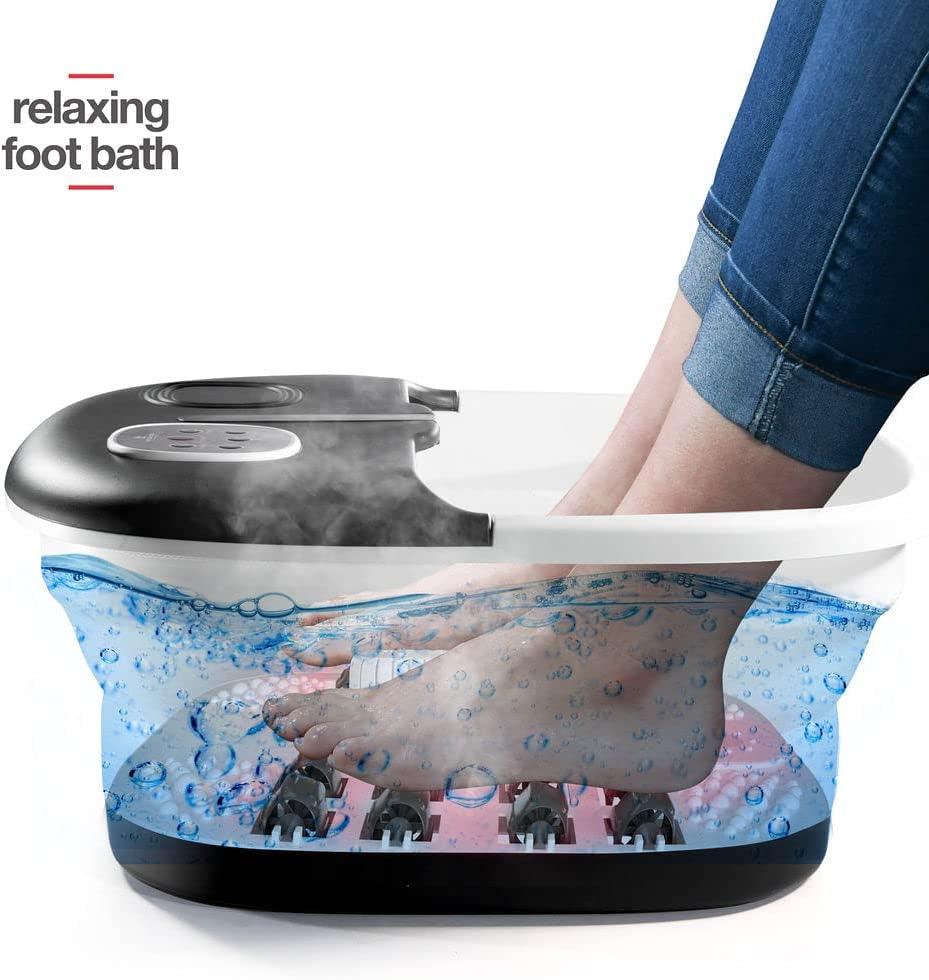 Medical King Foot Spa with Heat and Massage and Jets Includes a Remote Control a Pumice Stone Collapsible Massager with Bubbles and Vibration