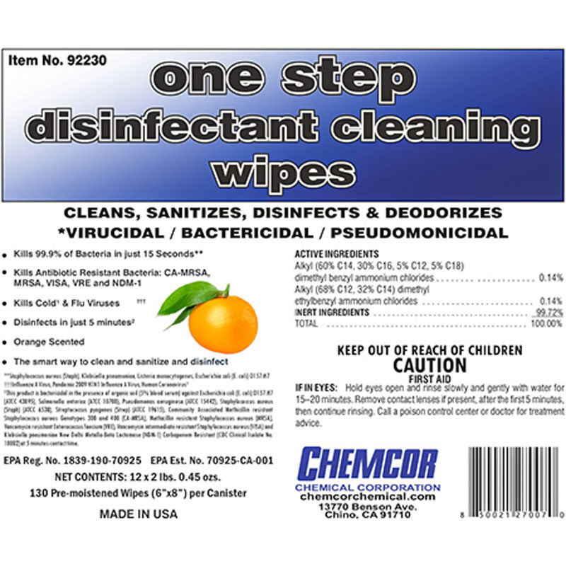 Chemcor Sanitizing and Disinfecting Cleaning Wipes