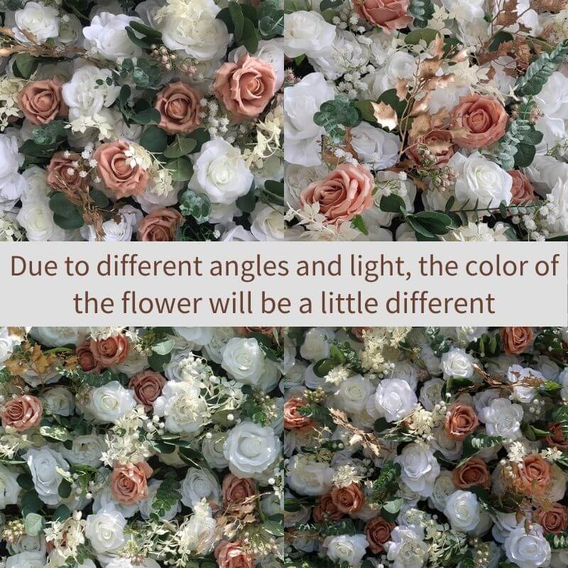 3D pink and white fabric artificial flower wall is vivid and realistic from any angle.