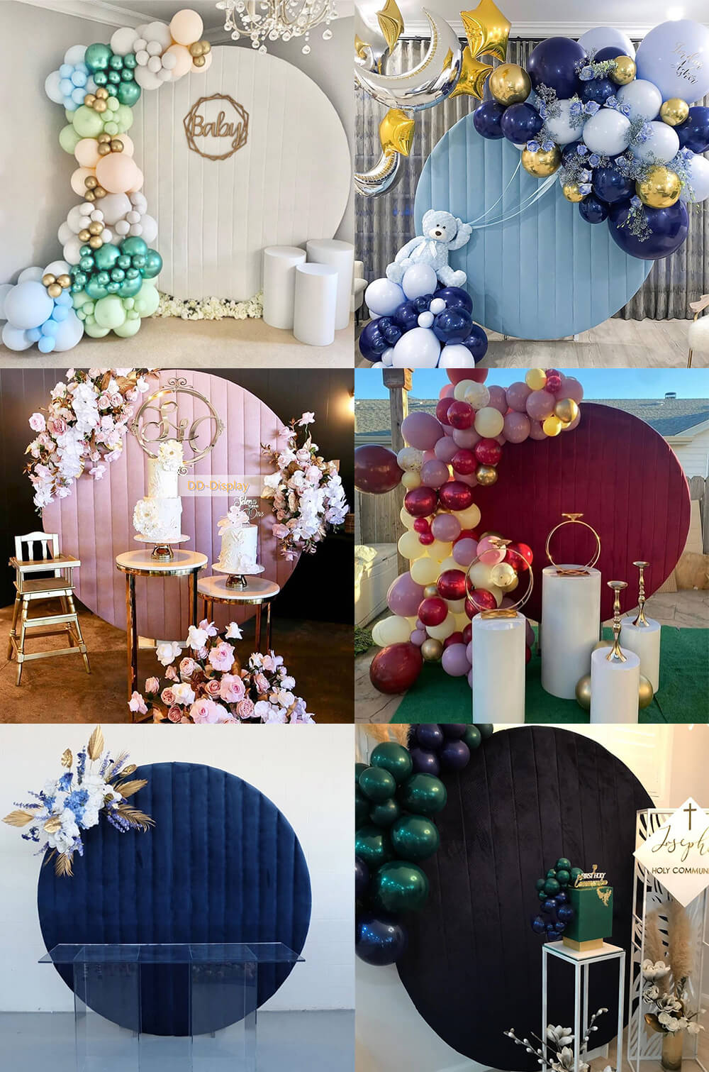 Velvet Round Backdrop Cover with Stand | Birthday&Baby Shower&Wedding Decorations