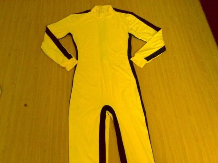Front of Bruce Lee Yellow Jumpsuit Kung Fu Costume in Game of Death