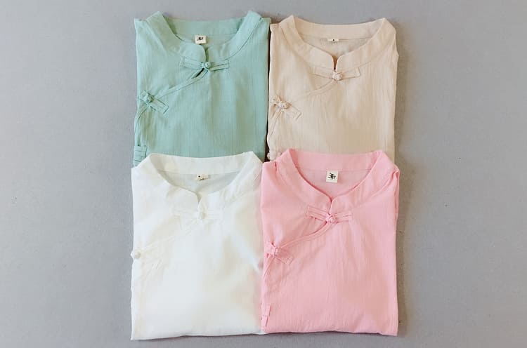 qipao blouses with short sleeves