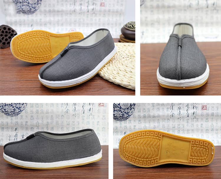Details of Grey Shaolin monk shoes
