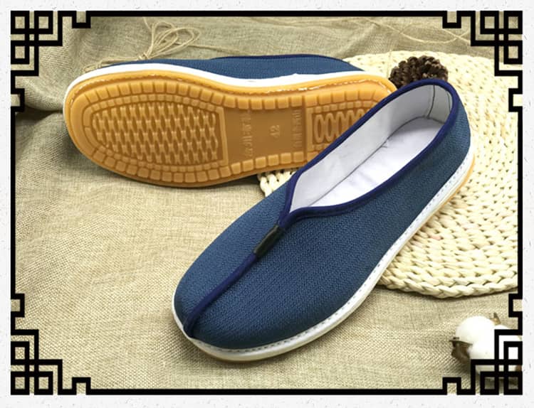 Blue cotton and linen shaolin monk shoes