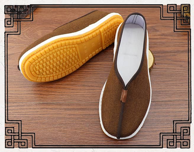 Coffee cotton and linen shaolin monk shoes