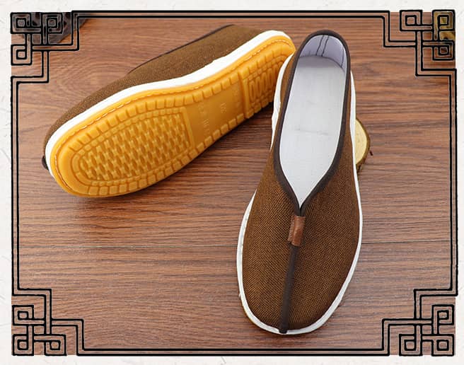 Coffee cotton and linen shaolin monk shoes