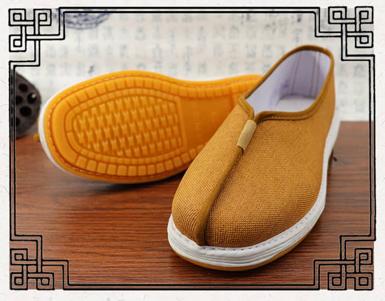 Yellow cotton and linen shaolin monk shoes