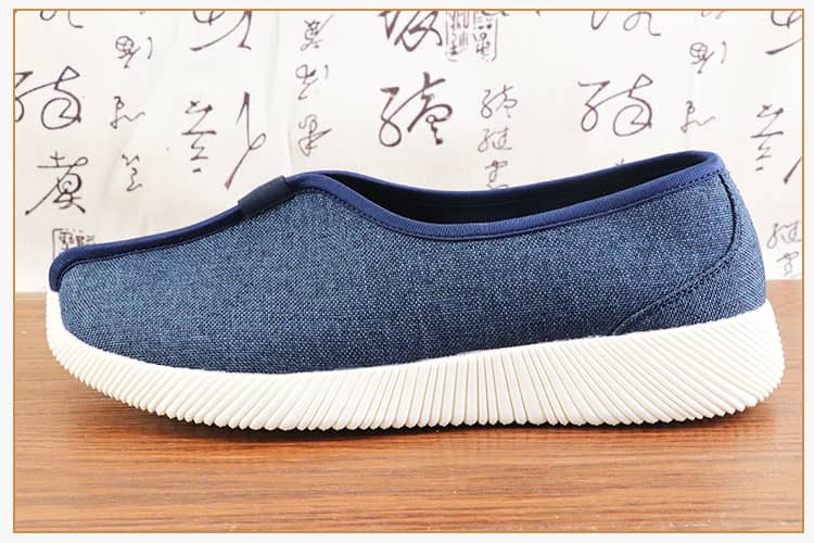 Blue shaolin monk shoes with modern soft sole