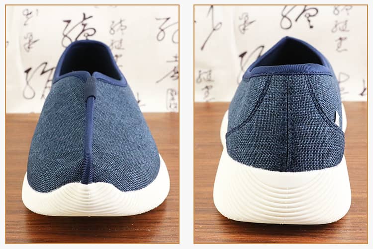 Blue shaolin monk shoes with modern soft soles