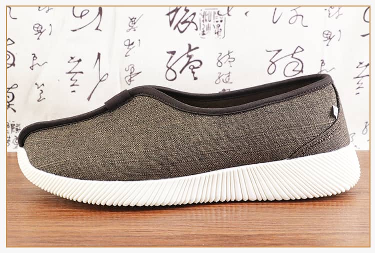 Coffee shaolin monk shoe with modern soft sole