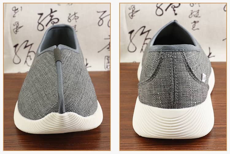 Grey shaolin monk shoes with modern soft soles