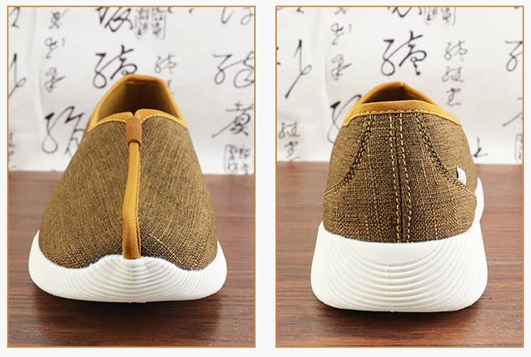 Yellow shaolin monk shoes with modern soft soles