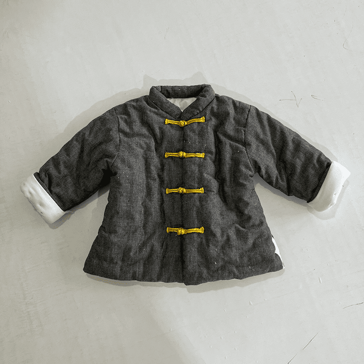 Dark grey padded tang suit jacket for children
