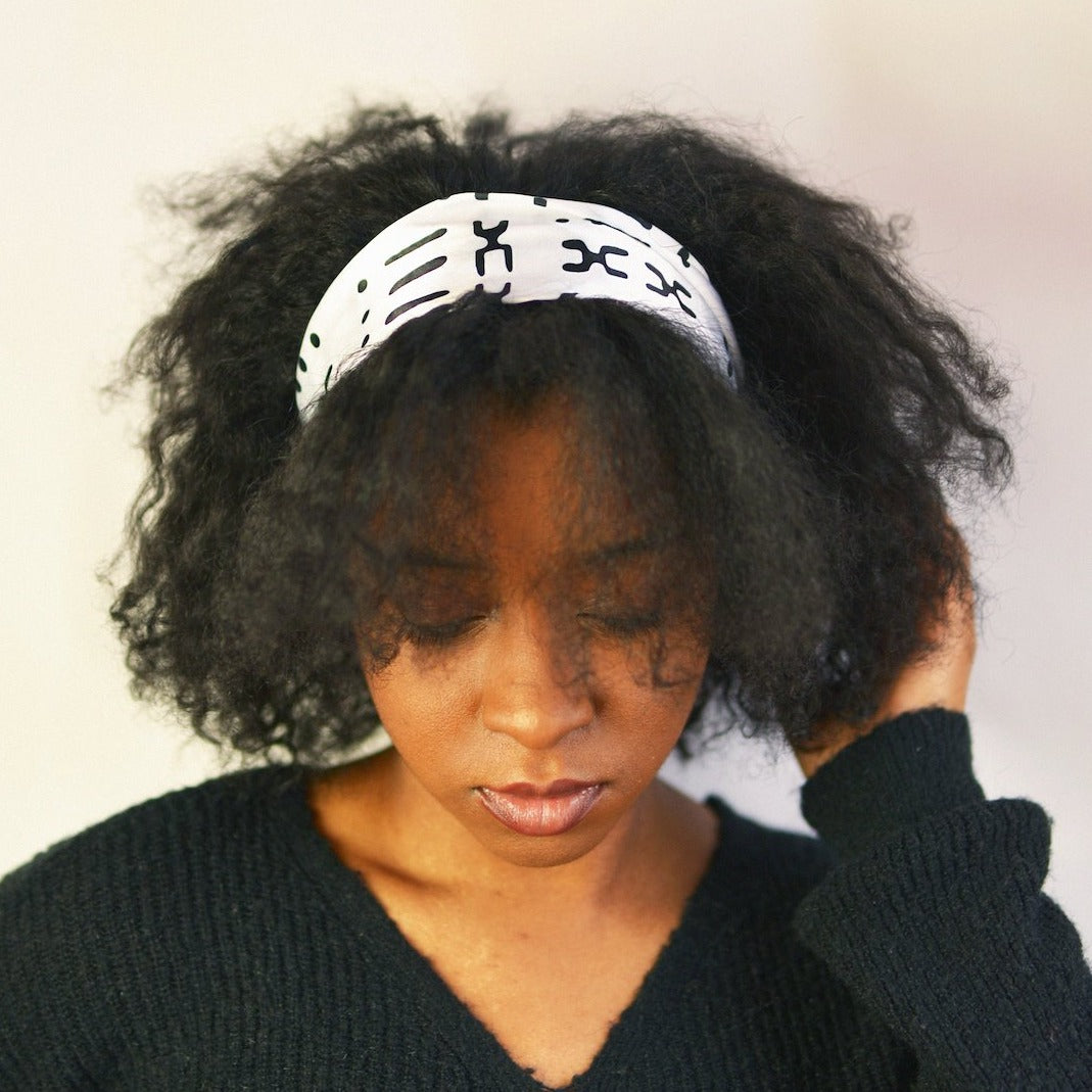 The Mud White Satin Headband