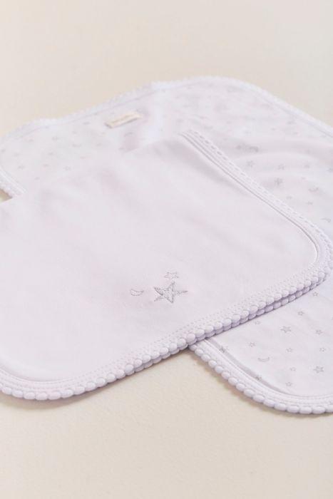 Sleepy Night Burp Cloth 2-Pack White/Pink