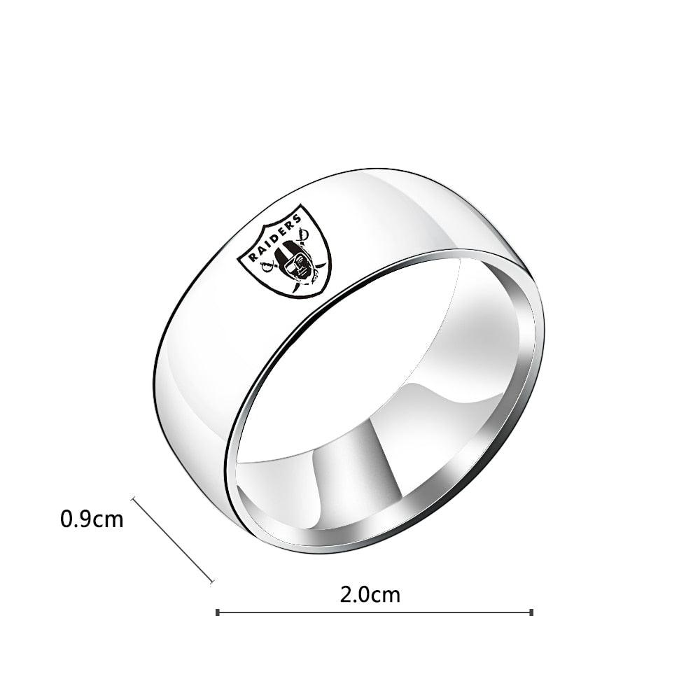 Design Oakland Raiders Team Logo Rings Black Titanium Steel FOOTBALL Championship Ring Jewelry