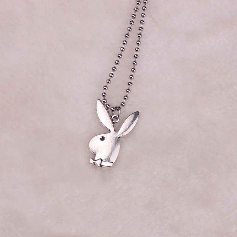 2020 new Women Fashion Cute Long Ear Bunny Pendant Necklaces Charm Playboy Necklace Party Jewelry Collier Femme