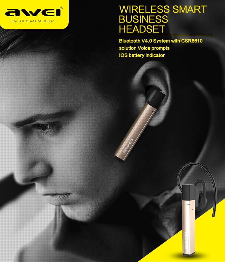 Awei A831BL Business Mono Wireless Earphone Bluetooth Headphones Hands Free With Microphone