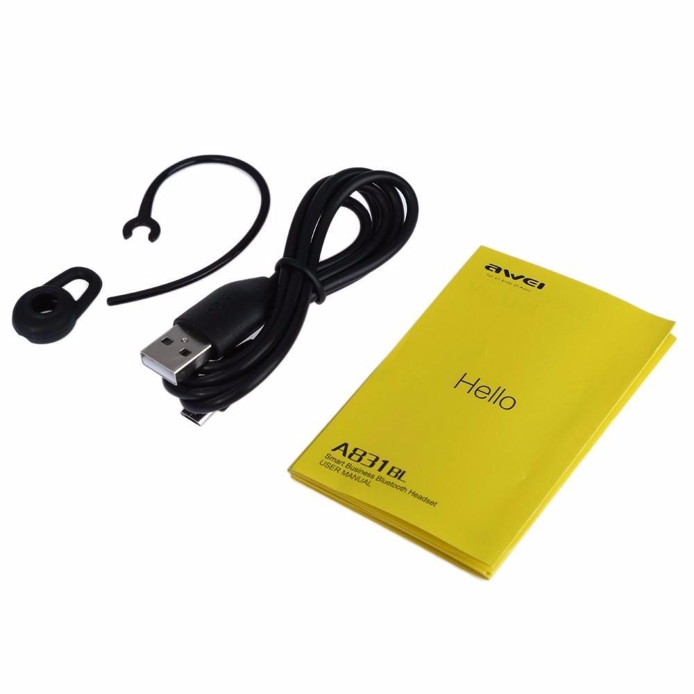 Awei A831BL Business Mono Wireless Earphone Bluetooth Headphones Hands Free With Microphone