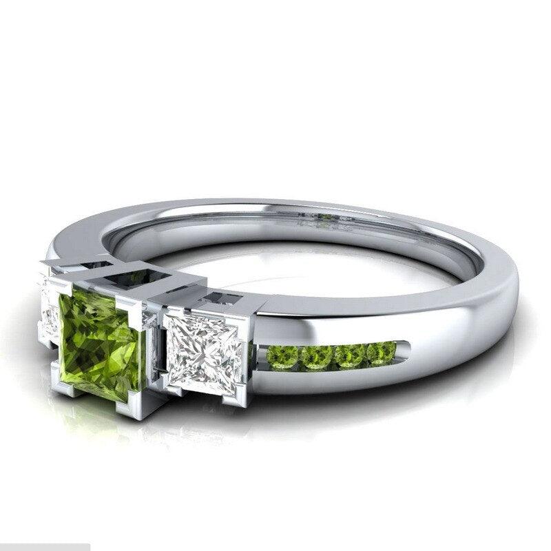 Classic Women Ring 925 Silver with Sapphire Emerald Amethyst Gemstone Jewelry Wedding Party Gifts size 6-10 wholesale