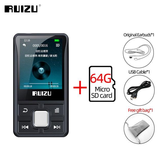 New RUIZU X55 Clip Sport Portable Sports Bluetooth MP3 8GB Color Screen Support TF Card,FM,HD Recording, Functional Music Player