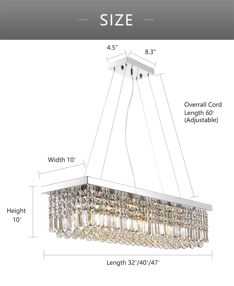 Modern Chandelier with Crystal Shade