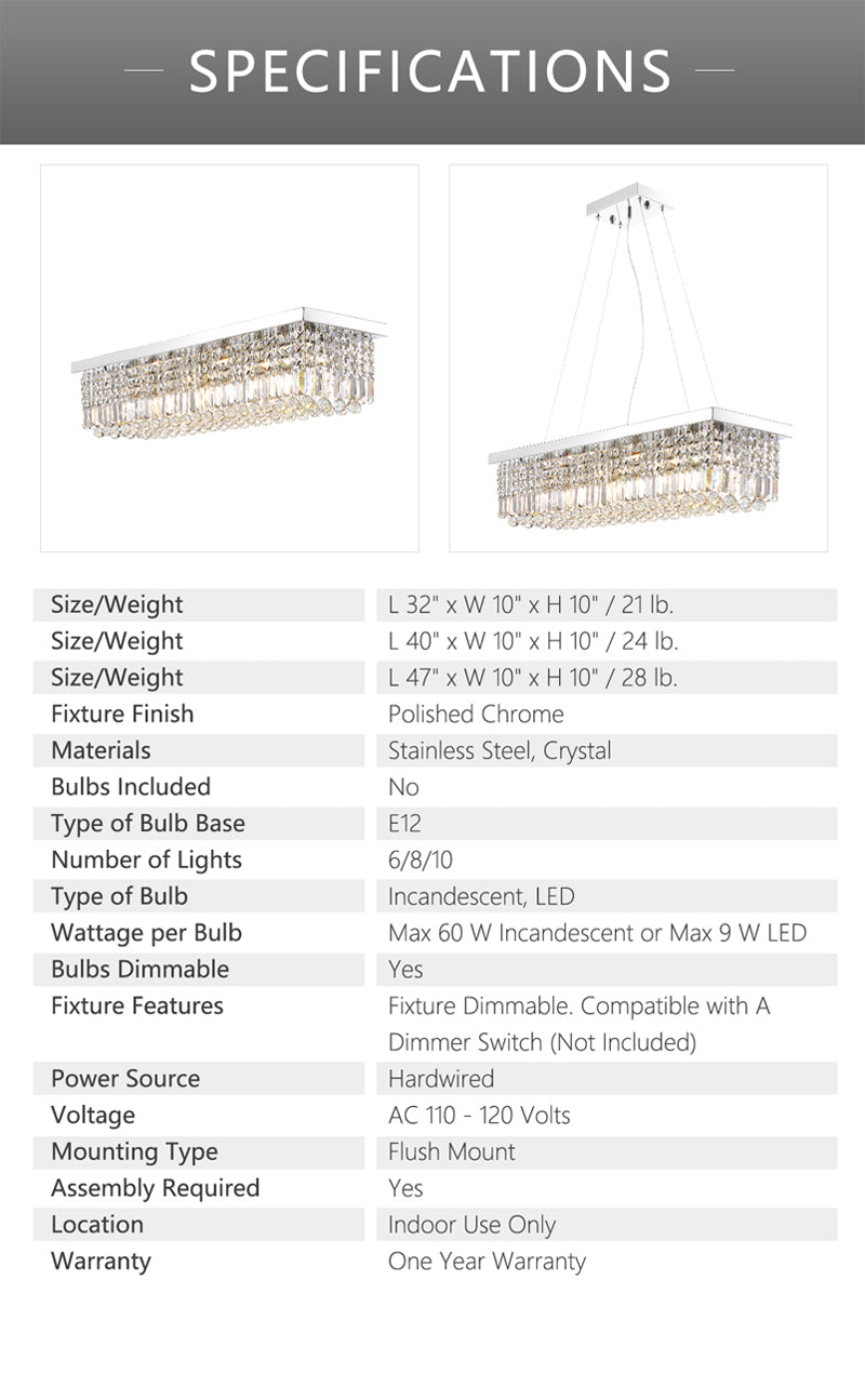 Crystal Chandelier Ceiling Lighting Fixture