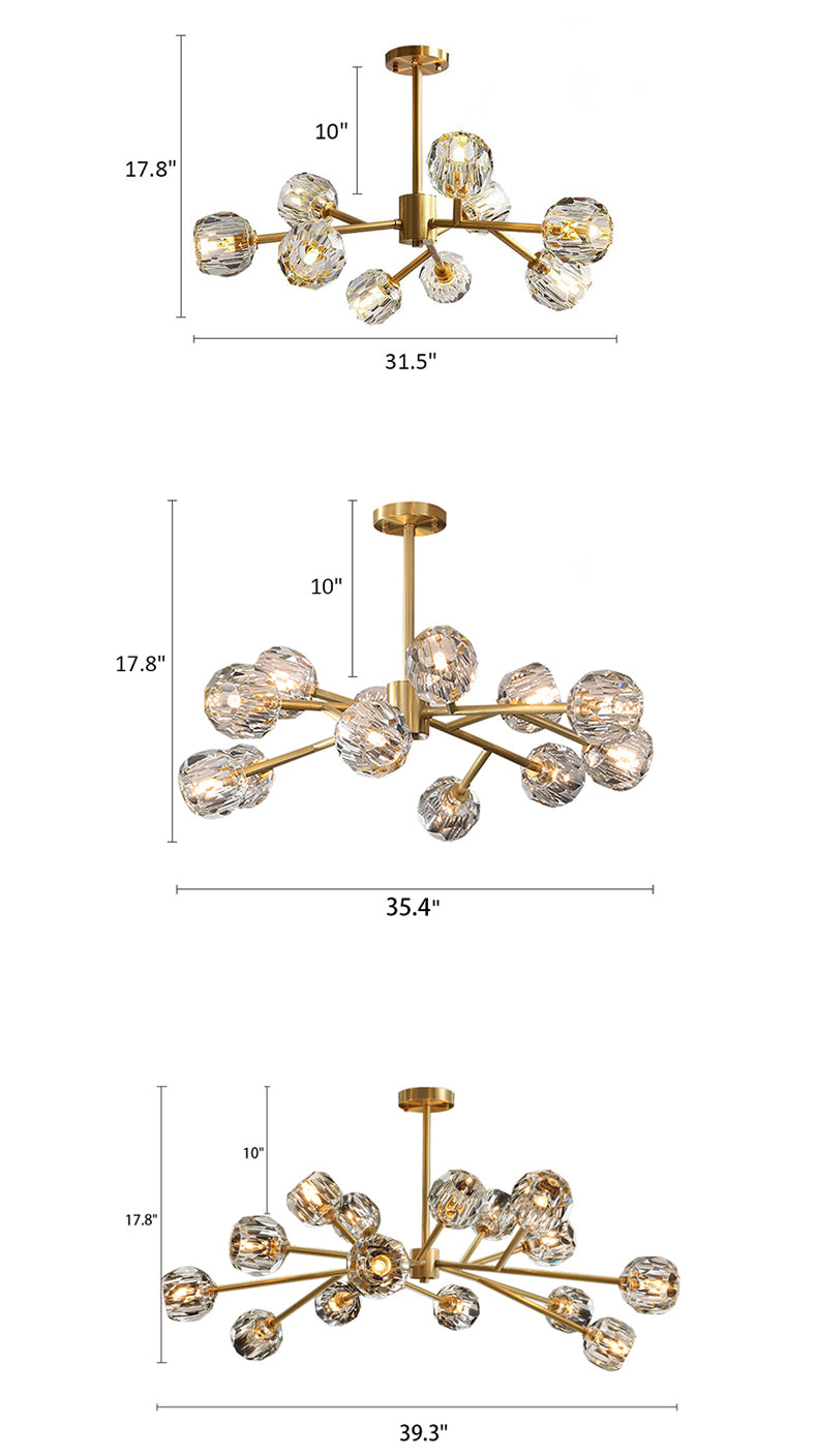 Gold Ceiling Light Fixture for Dining Room