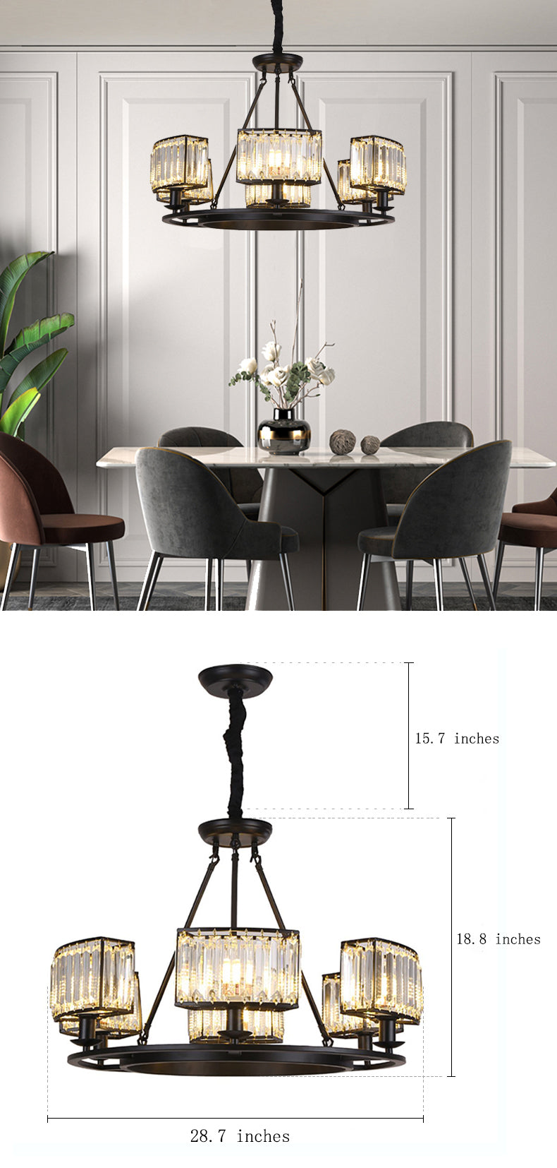 Modern Crystal Shade for Dining Room