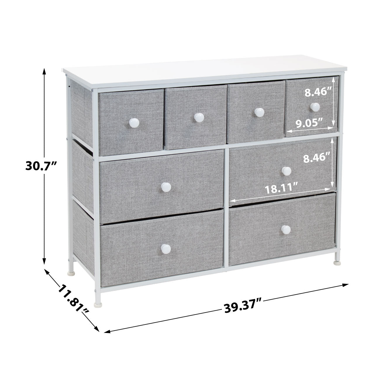 8-Drawer Chest Dresser w/knob Handles