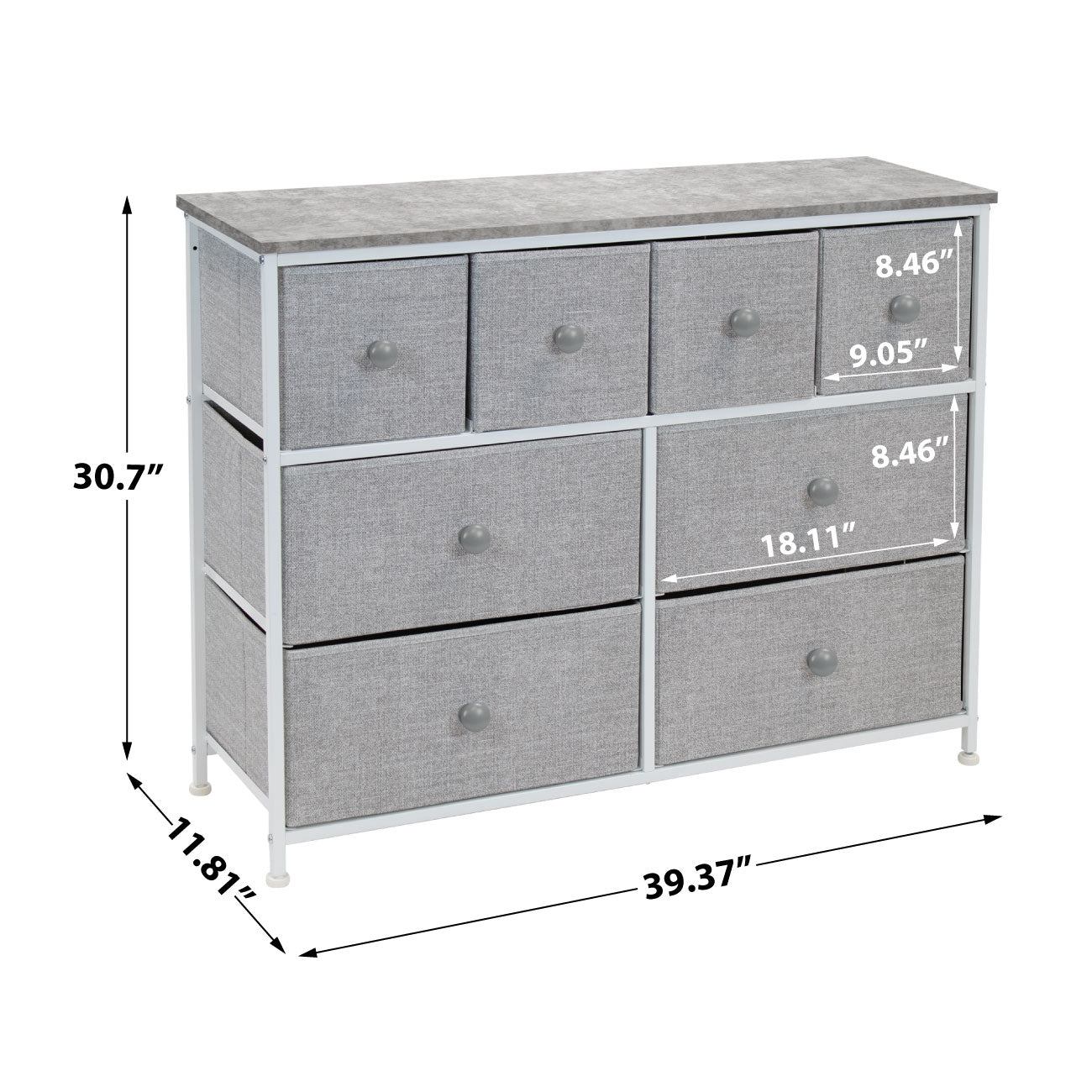 8-Drawer Chest Dresser w/knob Handles