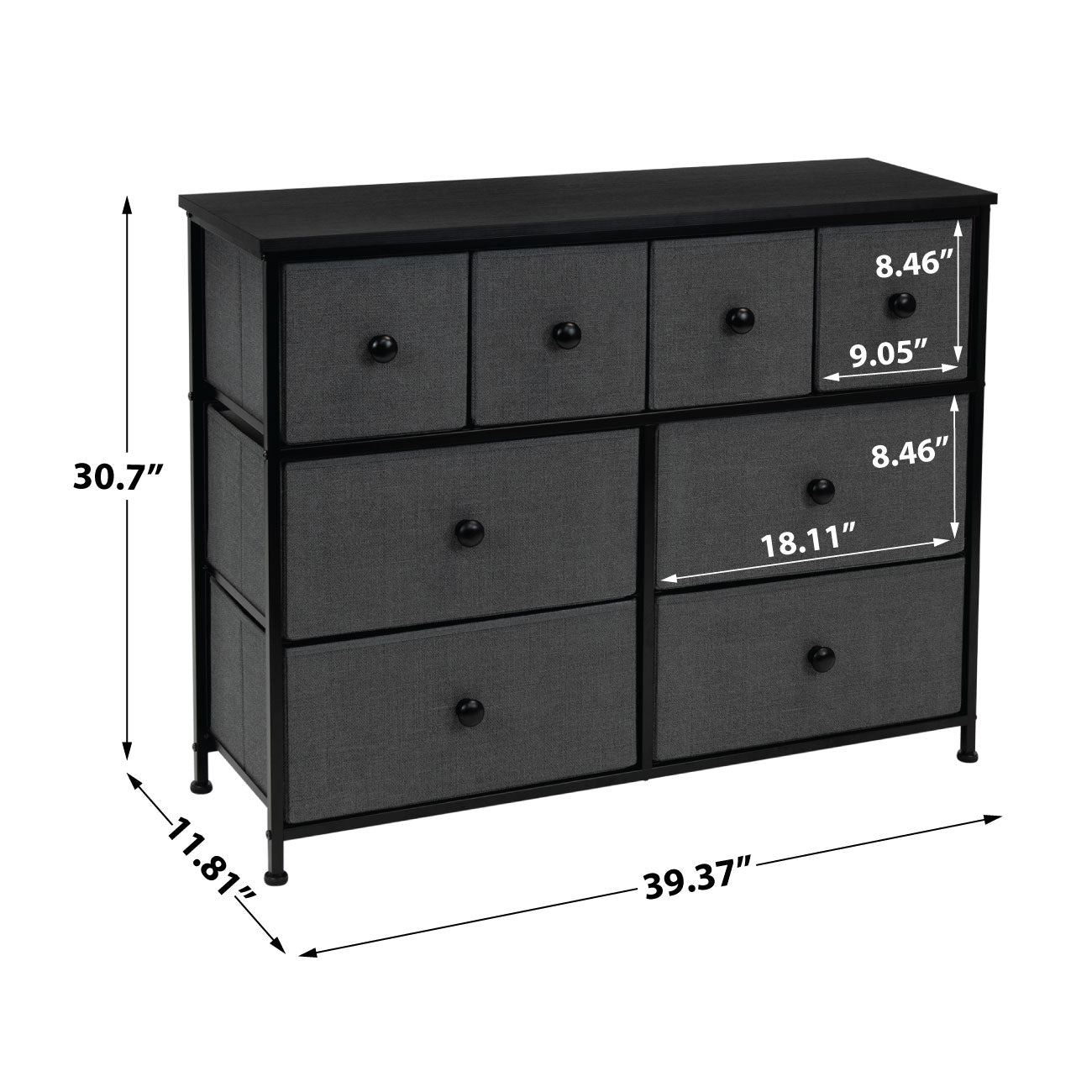 8-Drawer Chest Dresser w/knob Handles