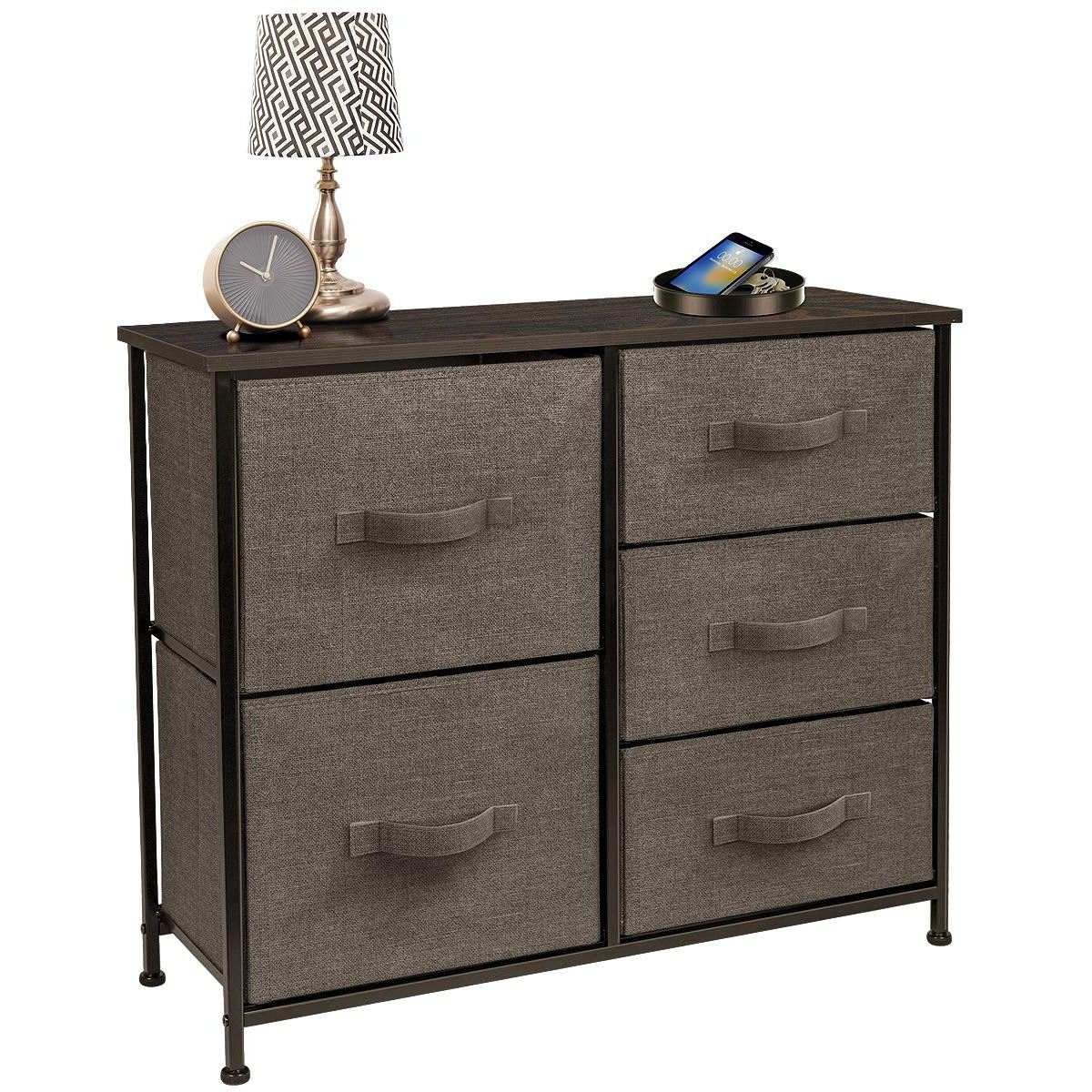 Sorbus 5 Drawer Dresser Nightstand for home, bedroom & more