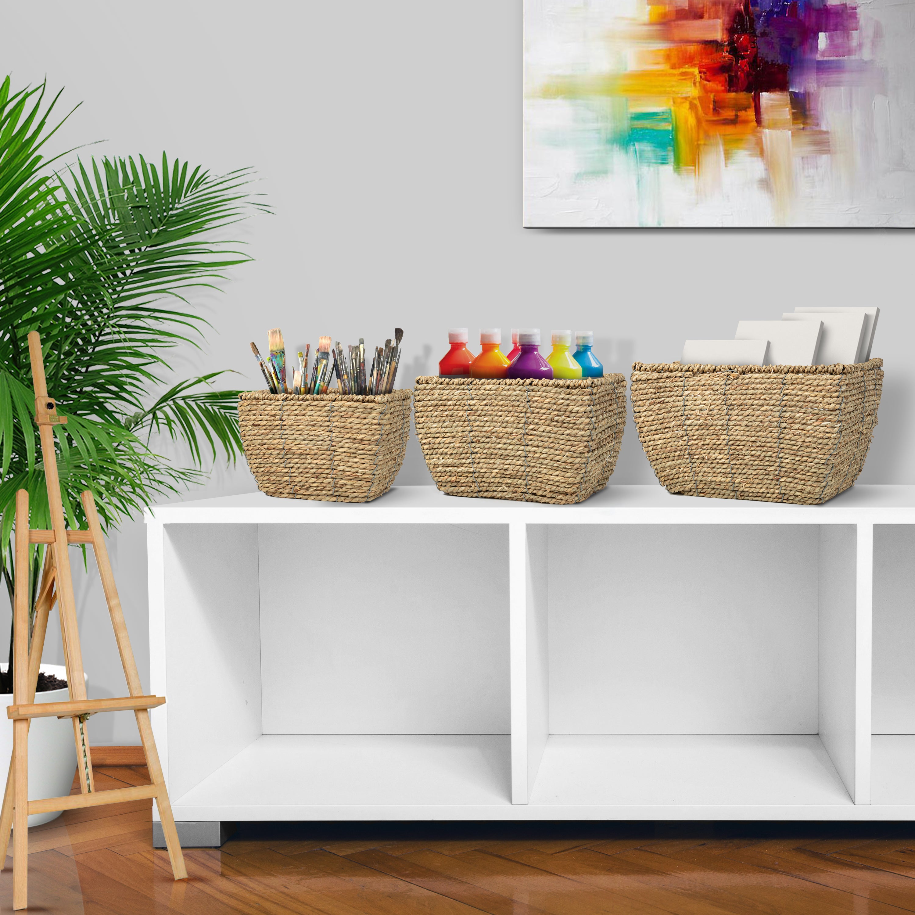 3-Piece Seagrass Woven Basket Set