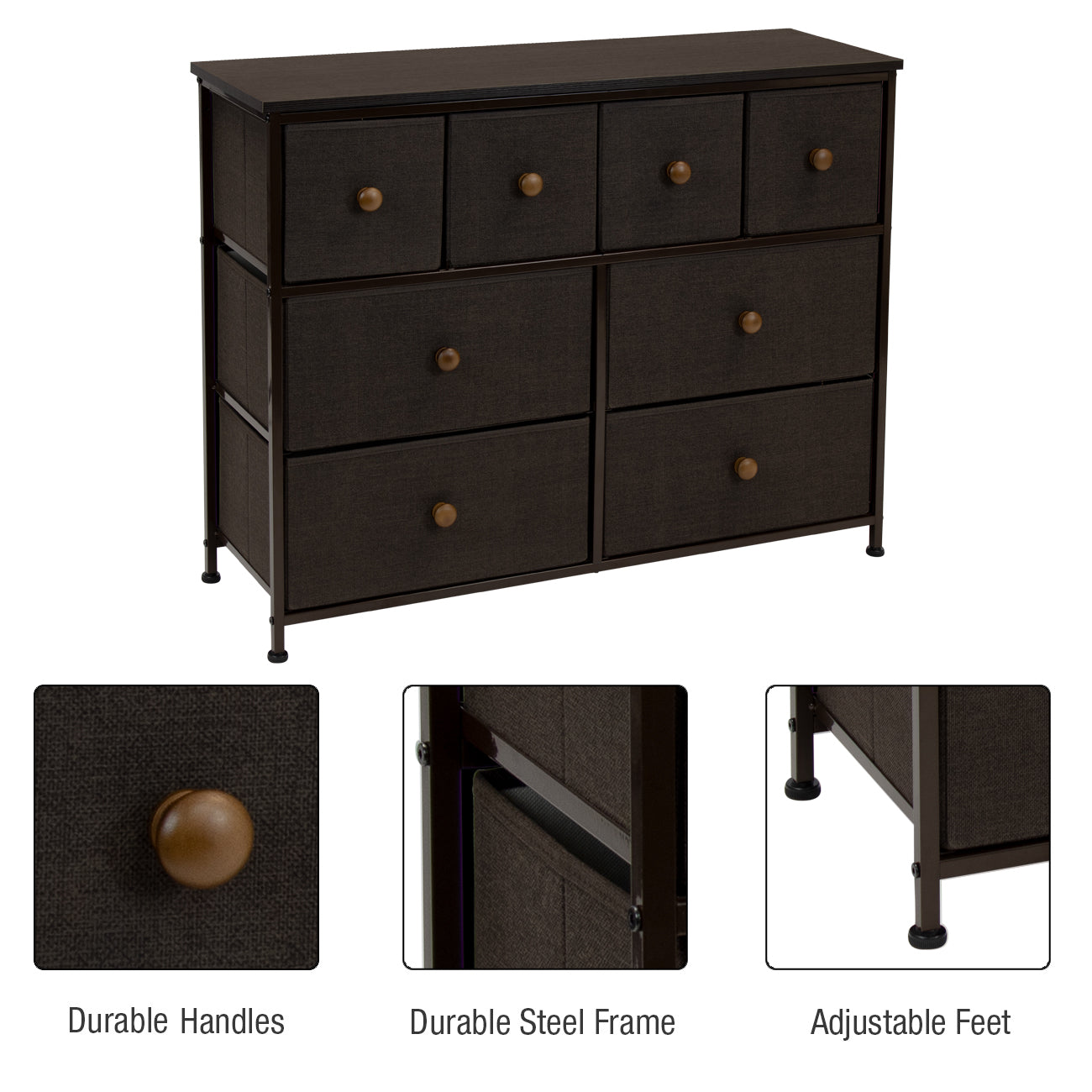 8-Drawer Chest Dresser w/knob Handles