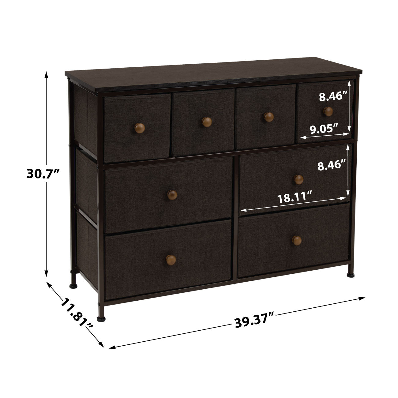 8-Drawer Chest Dresser w/knob Handles