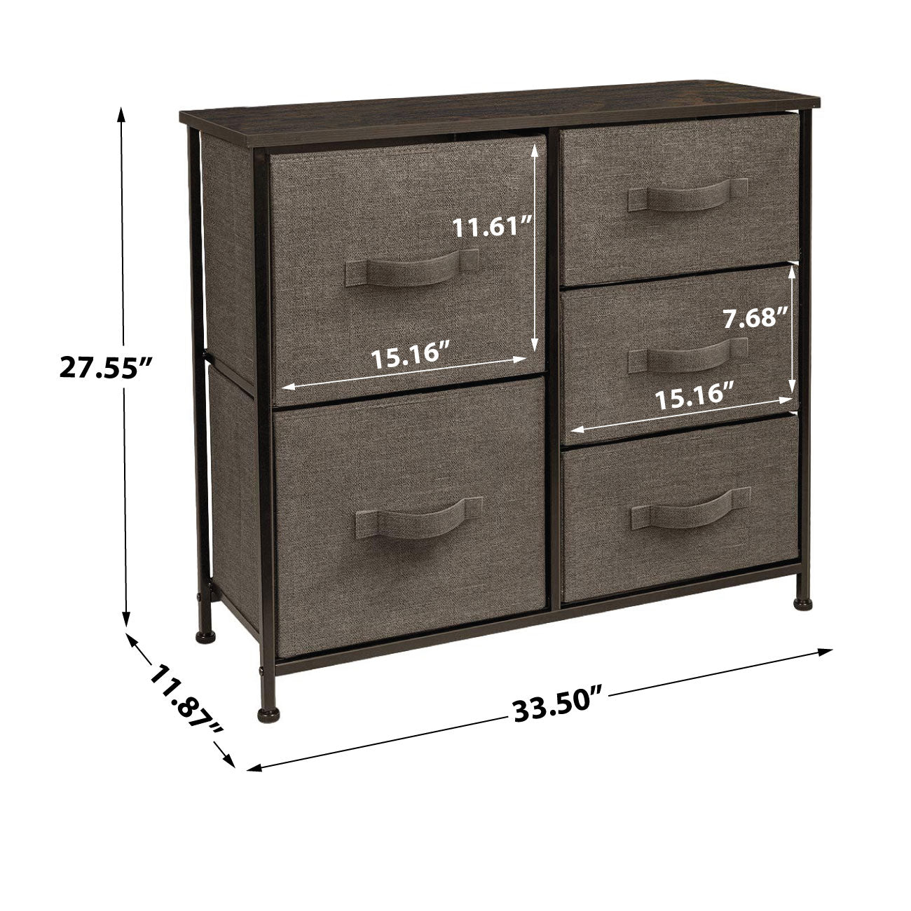 Sorbus 5 Drawer Dresser Nightstand for home, bedroom & more