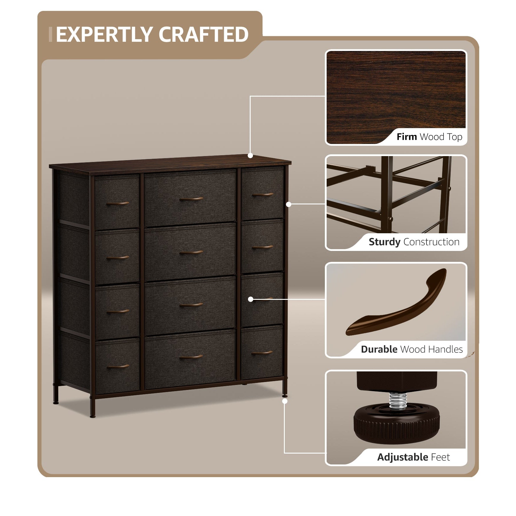 12-Drawer Dresser